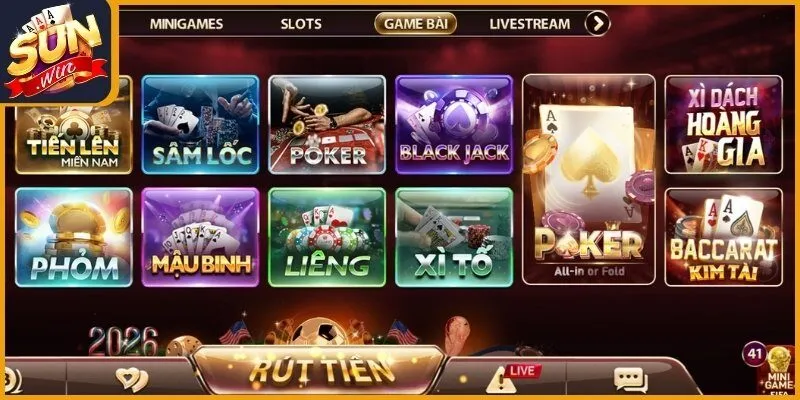 Đánh giá ưu điểm vượt trội của sảnh Game bài Sunwin