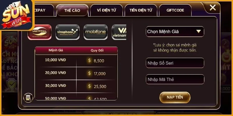 Phân tích cơ chế xử lý các giao dịch nạp tiền Sunwin