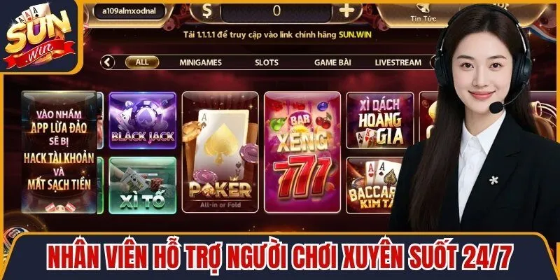 Nhân viên hỗ trợ người chơi xuyên suốt 24/7